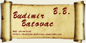 Budimir Batovac vizit kartica